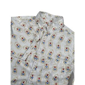 Rowdy Gentleman Natural Light Beer Button Down Camp Shirt Men's Size Medium
